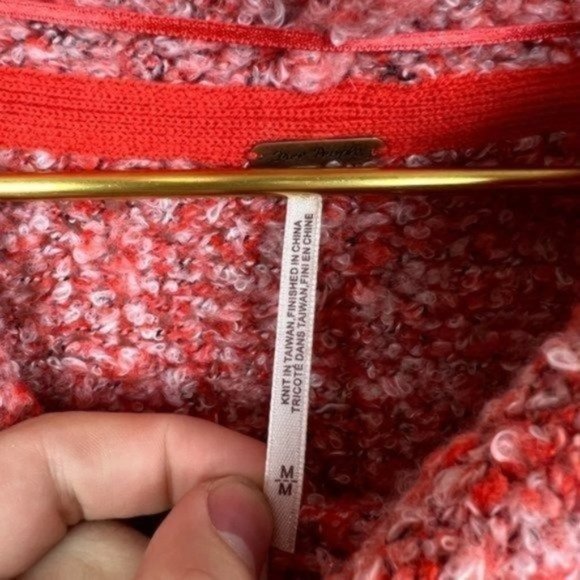 Free People BFF Oversized Cowl Neck Pullover Sweater in Lotus Red Women's Medium - Picture 5 of 7